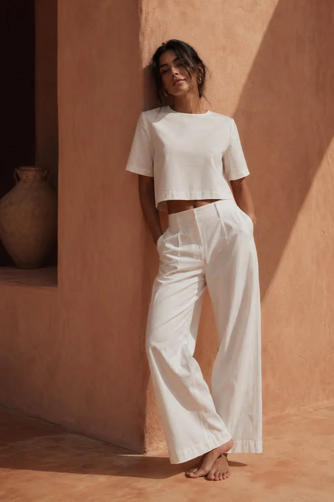 white cotton co-ords